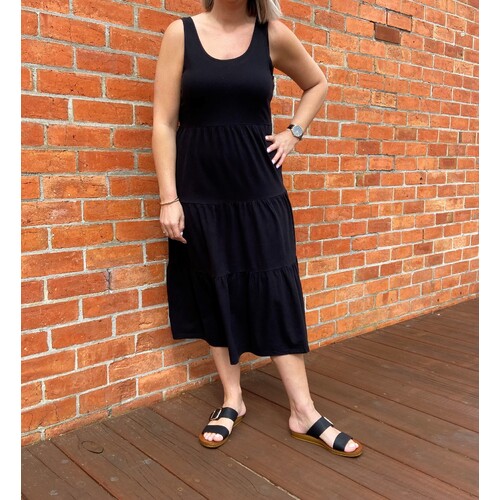 All About Eve AAE Linen Midi Dress - Black [Size: 10]
