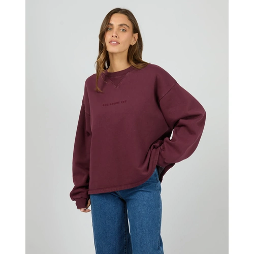 All About Eve AAE Washed Box Crew - Wine