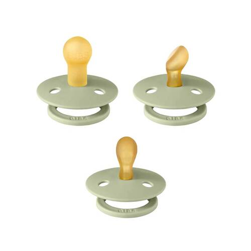 Bibs Try-It Colour Pacifiers 3 Pack Size 1 - Sage
