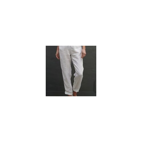 Italian Star -818230 Chichi Linen Pant - White [Size: Large]
