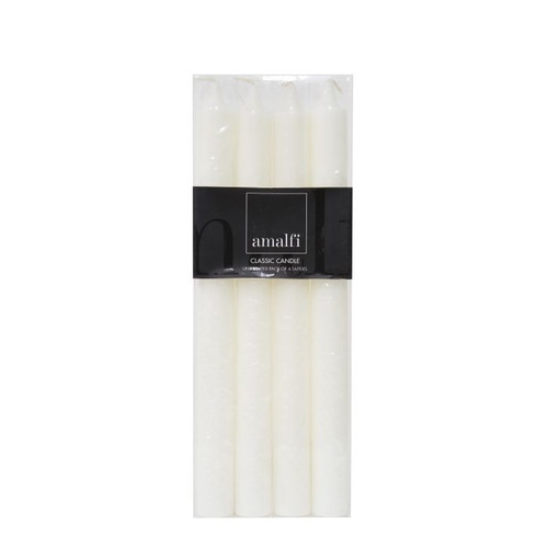 Amalfi Classic Set of 4 Dinner Candles 25cm - White