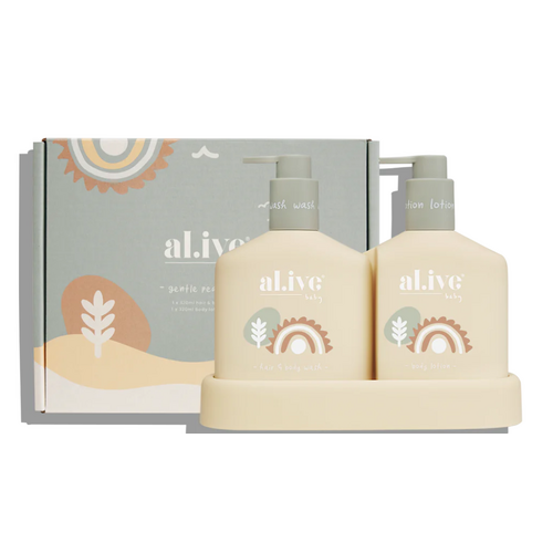 Al.ive Body Baby Hair & Body Wash and Lotion + Tray - Gentle Pear