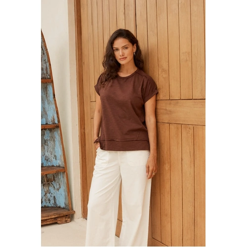 Betty Basics Shirley Short Sleeve Tee - Chocolate