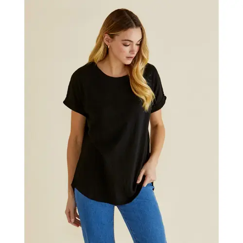Betty Basics Hailey S/S Tee - Black [Size: 8]