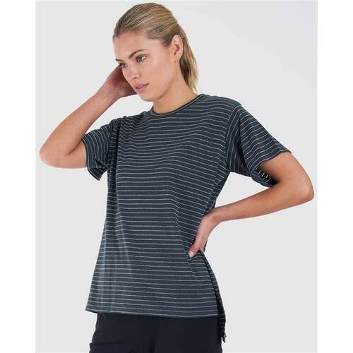 Betty Basics Nina Tee - Thyme Metallic Stripe