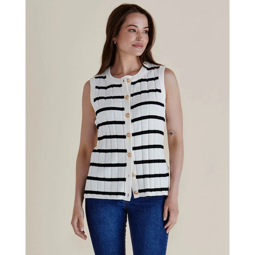 Betty Basics Nicollete Knit Vest - Black Stripe