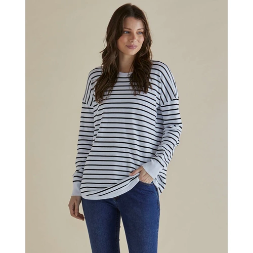 Betty Basics Sophie Knit Jumper - Monochrome Stripe [Size: 10]