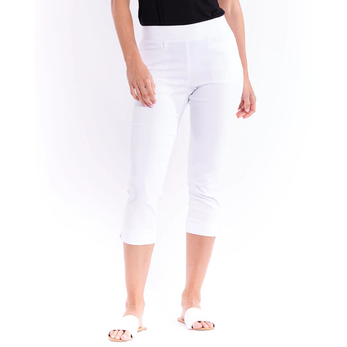 Betty Basics Crop Bengaline Pant - White [Size: 10]