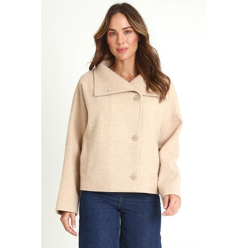 Betty Basics Prue Pea Coat - Cream [Size: 10]
