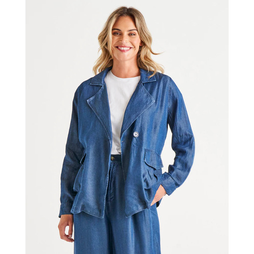 Betty Basics Lara Lyocell Jacket - Blue Haze