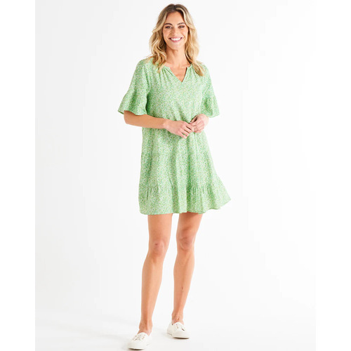Betty Basics Sally Summer Dress - Green wild Animal Print [Size: 8]