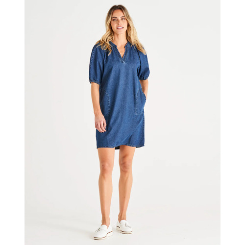 Betty Basics Mahalo Denim Dress - Blue Wash [Size: 14]