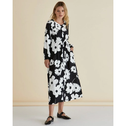 Betty Basics Aries Dress - Monochrome Floral