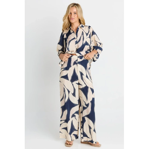 Betty Basics Zander Pant - Navy Floral Print