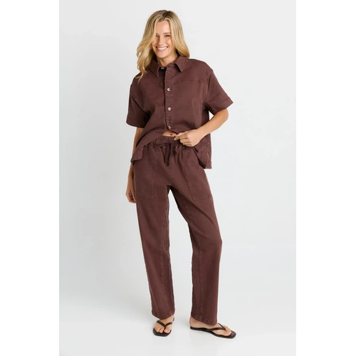 Betty Basics Quinn Cotton Jogger - Chocolate