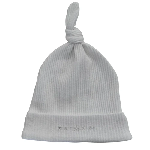 RAI & CO Beanie Ribbed Knotted - White