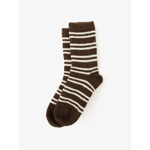 Angels Whisper Latte Ribbed Socks - Brown