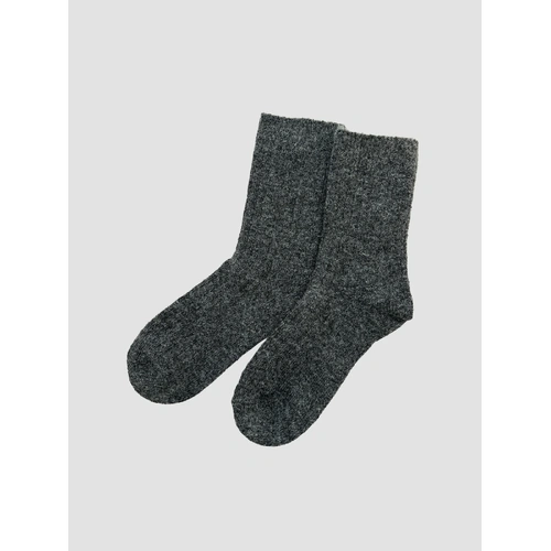 Angels Whisper Angels Rib Wool Blend Socks - Dark Grey
