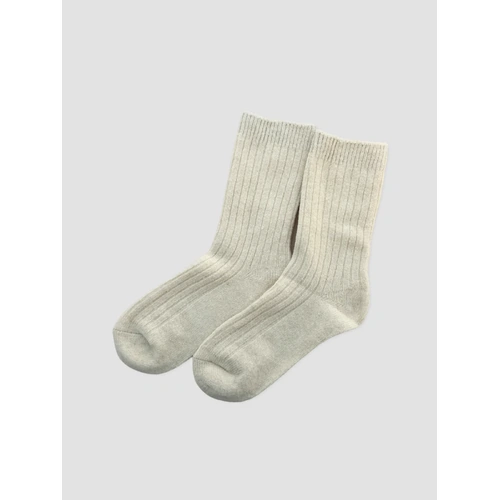 Angels Whisper Angels Rib Wool Blend Socks - Oatmeal