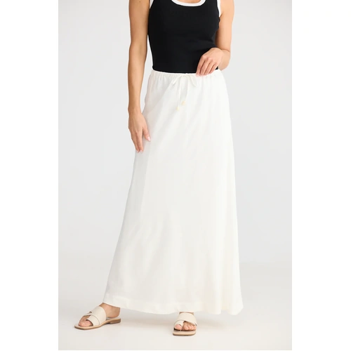 Brave+True Hettie Bias Skirt - Off White