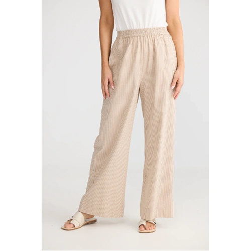 Brave+True Monty Pant - Latte Pinstripe