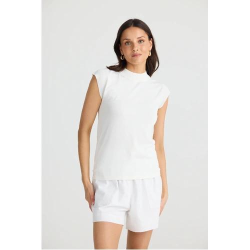 Brave+True Paula Knit Top - White