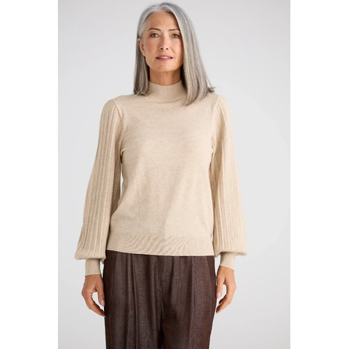 Brave + True Briony Knit Top - Oat Marle
