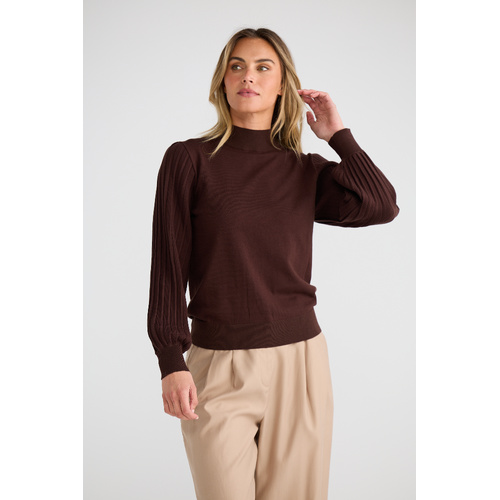 Brave + True Briony Knit Top - Chocolate [Size: XL]