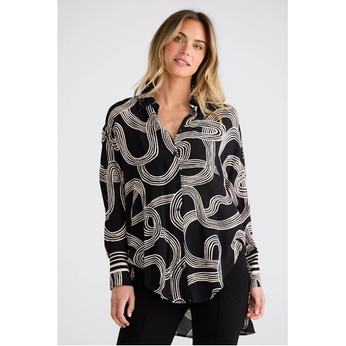 Brave + True Homestead Shirt - Ink Lines Print