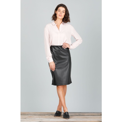 Brave and True Beverly Skirt - Black Faux Leather [size: XS]