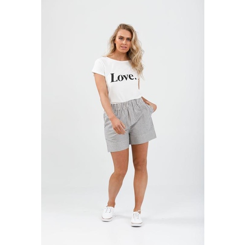 Brave+True-Broadway Shorts-Charcoal Stripe