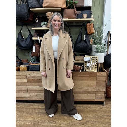 Fria Woolen Coat - Tan