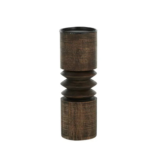 Coast to Coast Vesper Wood Candleholder 9x25cm - Grey