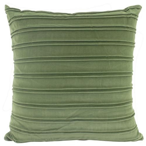 NF Living Pleated Velvet Cushion 50x50cm - Olive