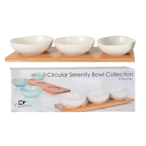 NF Living Round Bowl & Tray Set - Spekwhite