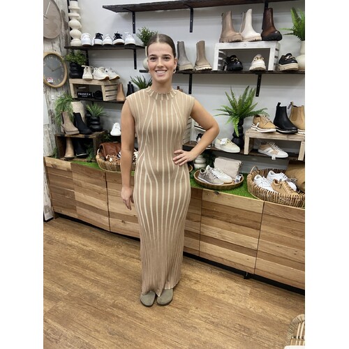 Daisy Says Lola Dress - Taupe + Oatmeal
