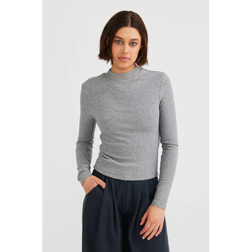 Daisy Says Stormi Top - Grey Marle