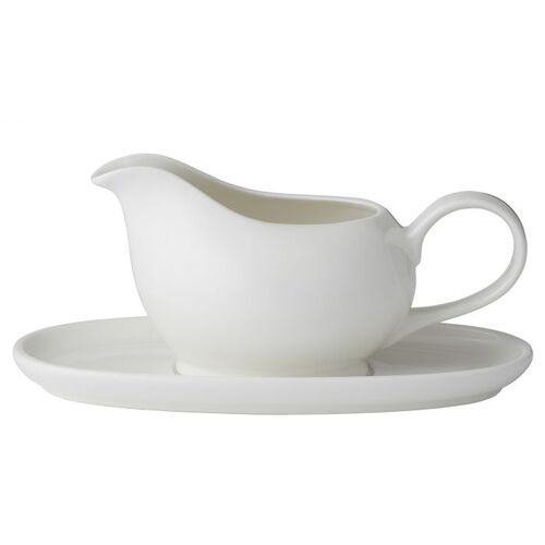 Davis & Waddell Loft Gravy Boat & Saucer - White
