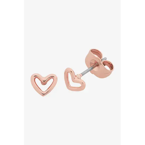 Liberte Heart Earrings - Rose Gold