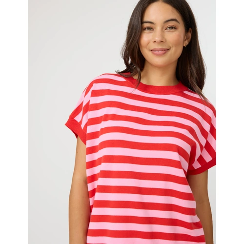 Stella + Gemma Gwen Tee - Pink/Red Stripe