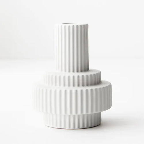 Floral Interiors Annix Candle Holder 12.5x9.5cm - White