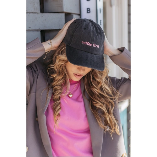 Feather + Nosie Gigi Washed Denim Cap - Coffee First Black