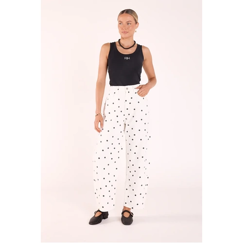Feather + Noise Lola Barrel Jean - Black Spot