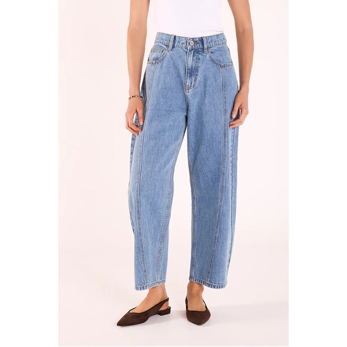 Feather + Noise Lola Cropped Barrel Jean - Panel Deep Blue