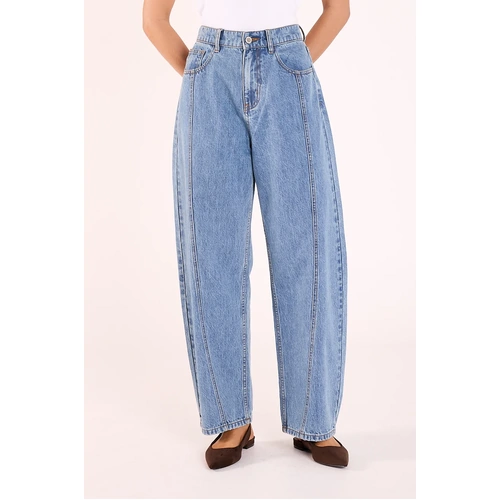 Feather + Noise Lola Barrel Jean - Panel Deep Blue