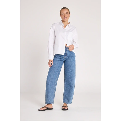 Feather + Noise Lola Barrel Jean - Deep Blue