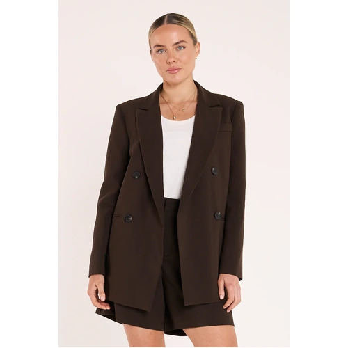 Feather + Noise Hayley Blazer - Chocolate