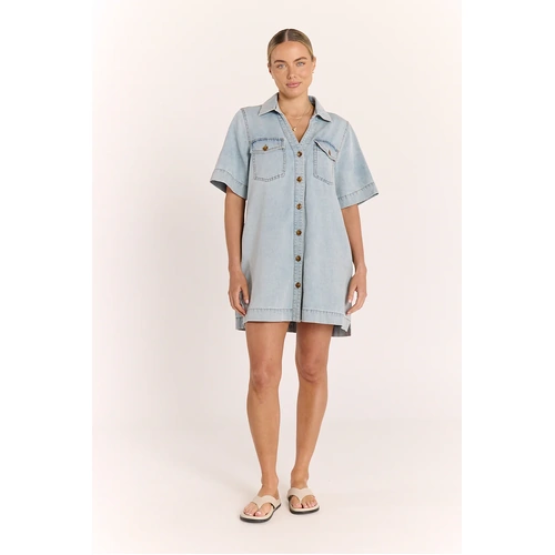 Feather + Noise Arlo Shirt Dress - Summer Blue