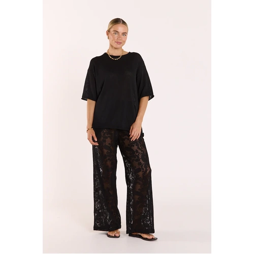 Feather + Noise Valerie Pant - Black Lace [size: 8]