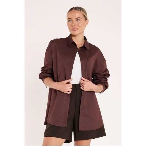 Feather + Noise Eve Shirt - Chocolate